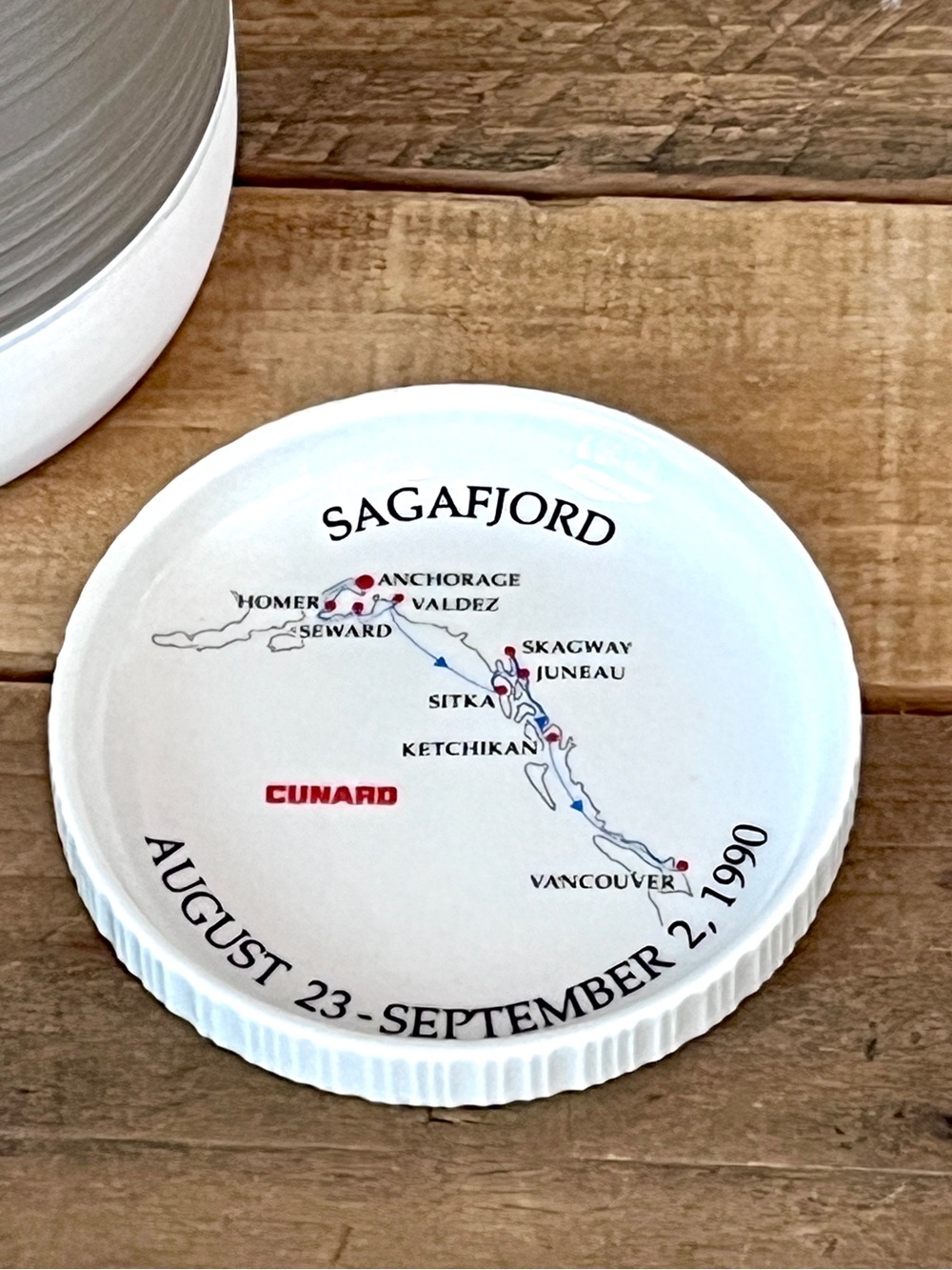 Vintage 1990 Cunard MS Sagafjord Alaska Cruise Rosenthal Coaster